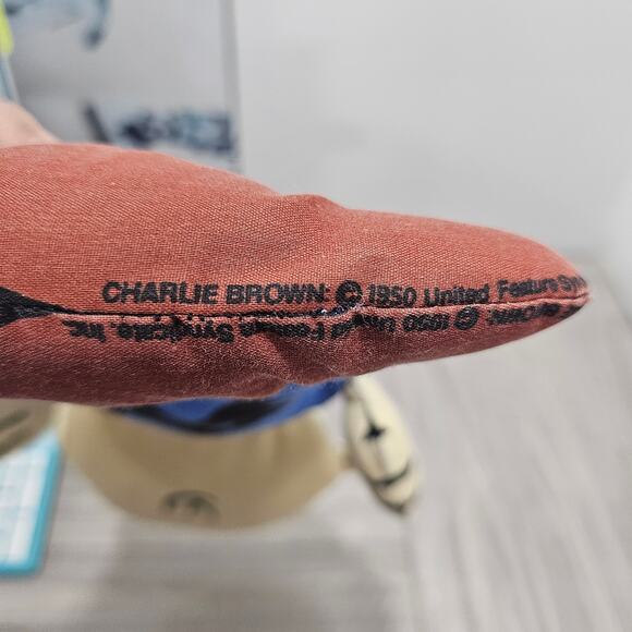 Peanuts Charlie Brown Cut n Sew Flat Pillow 1958 Vintage United Syndicate Blue - Picture 6 of 6